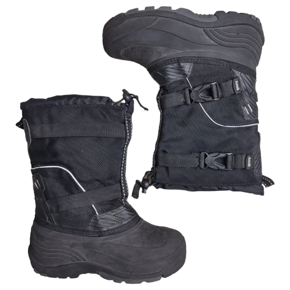 Kamik Glacial Black Waterproof Winter Boots Unisex Youth Size 1